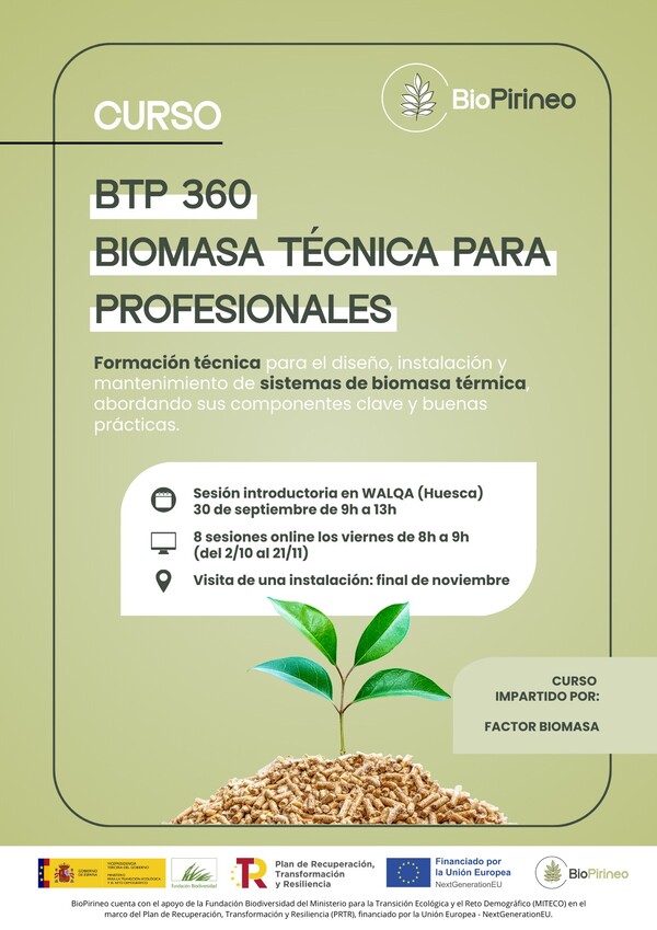 Curso BTP 360: Biomasa Técnica para Profesionales, con Factor Biomasa