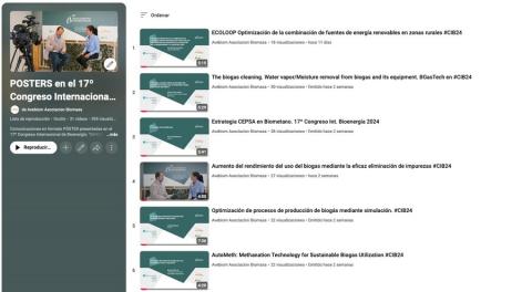 Lista reproduccion posteres congreso internacional bioenergia gases renovables 2024