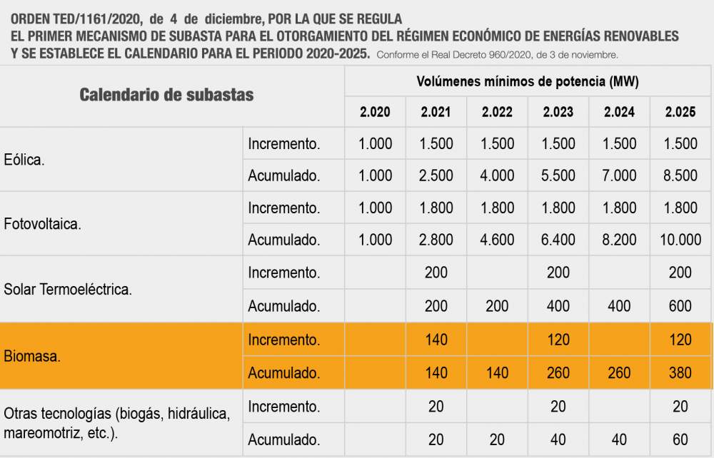 Calendario subastas energias renovables 2025