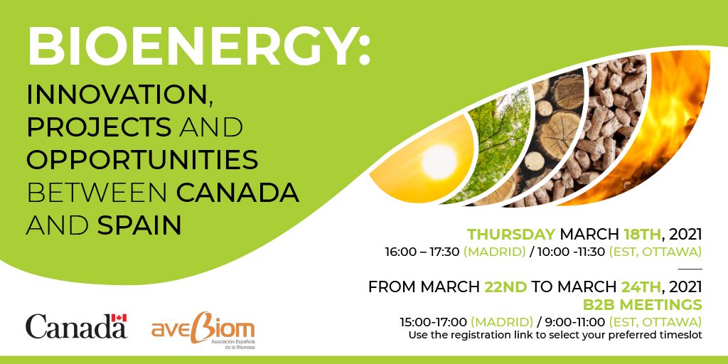 Webinar Canada Espana sobre oportunidades mercado bioenergia y biomasa